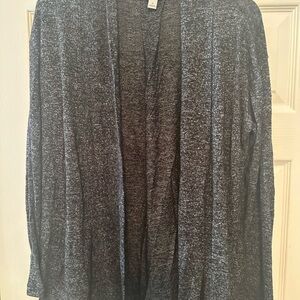 Women's Charcoal Open-Front Cardigan